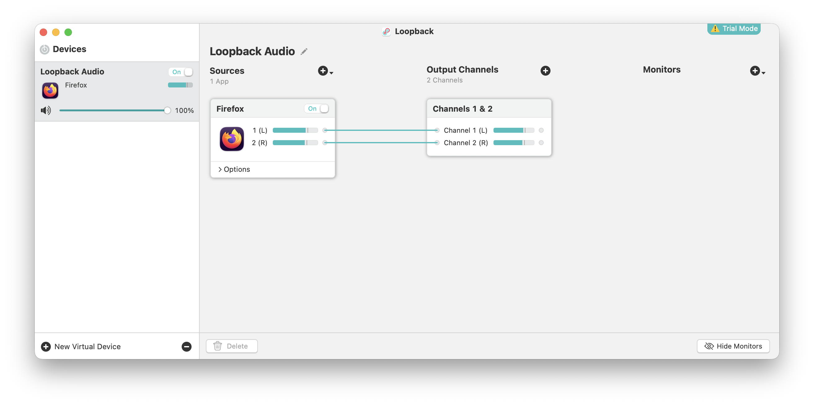 firefox sound through loopback